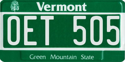VT license plate OET505