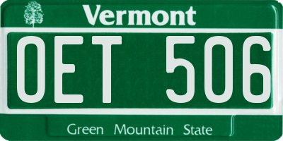 VT license plate OET506