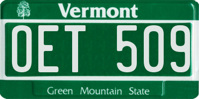VT license plate OET509