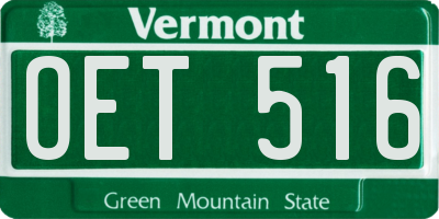 VT license plate OET516