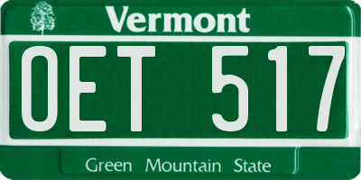 VT license plate OET517