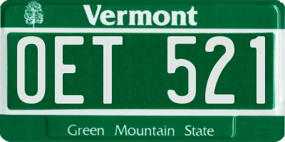 VT license plate OET521