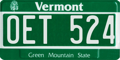 VT license plate OET524