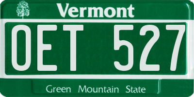 VT license plate OET527