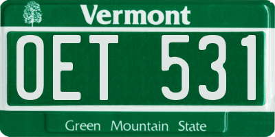VT license plate OET531