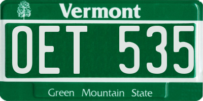 VT license plate OET535