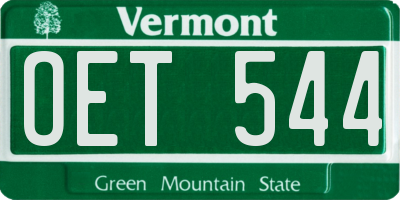VT license plate OET544