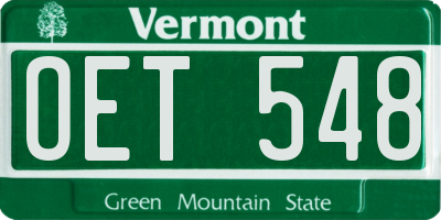VT license plate OET548