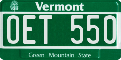 VT license plate OET550