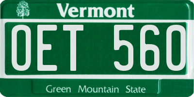 VT license plate OET560