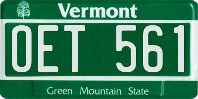 VT license plate OET561