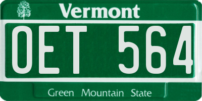 VT license plate OET564