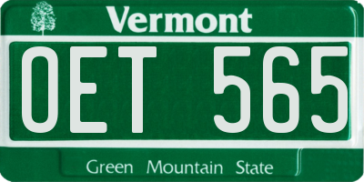VT license plate OET565
