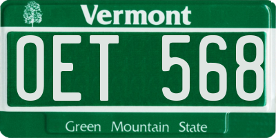 VT license plate OET568