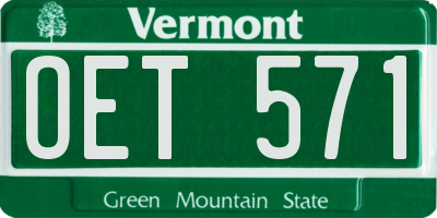 VT license plate OET571