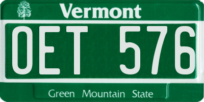 VT license plate OET576