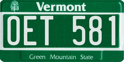 VT license plate OET581