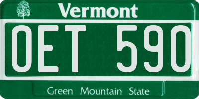 VT license plate OET590