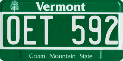 VT license plate OET592