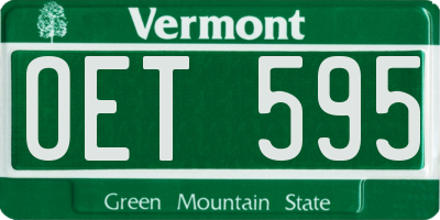 VT license plate OET595