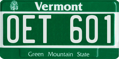 VT license plate OET601