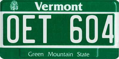 VT license plate OET604