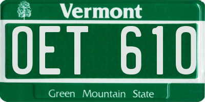 VT license plate OET610