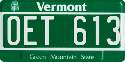 VT license plate OET613
