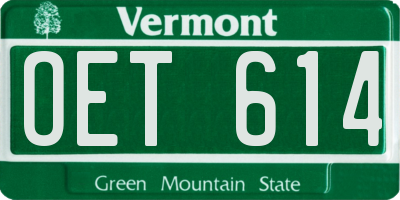VT license plate OET614