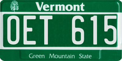 VT license plate OET615