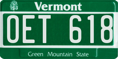 VT license plate OET618
