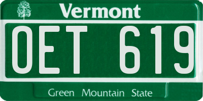 VT license plate OET619
