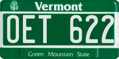 VT license plate OET622