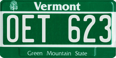 VT license plate OET623
