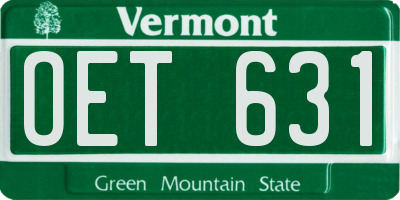 VT license plate OET631