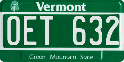 VT license plate OET632