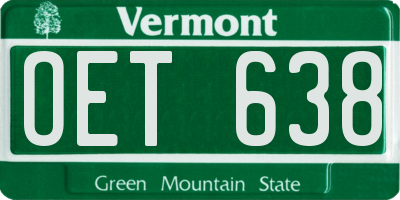 VT license plate OET638