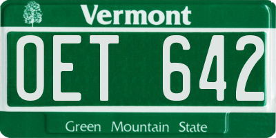VT license plate OET642