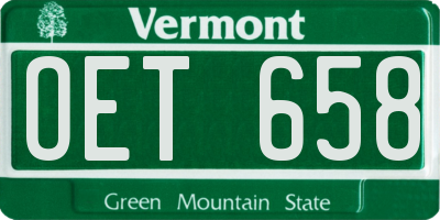 VT license plate OET658
