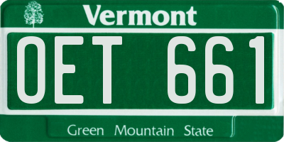 VT license plate OET661