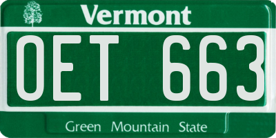 VT license plate OET663