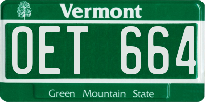 VT license plate OET664
