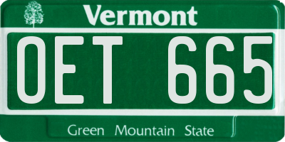 VT license plate OET665