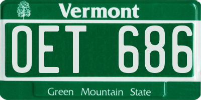 VT license plate OET686