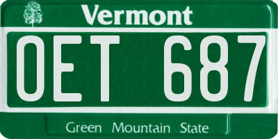 VT license plate OET687