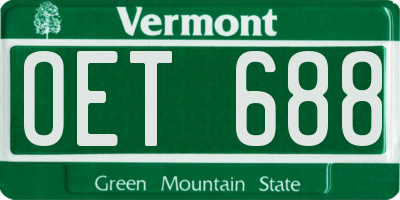 VT license plate OET688