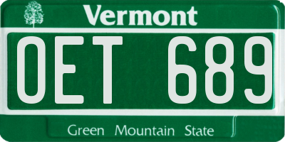 VT license plate OET689