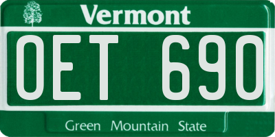 VT license plate OET690