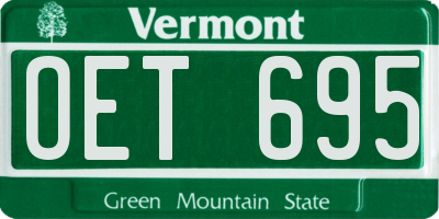 VT license plate OET695