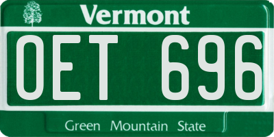VT license plate OET696